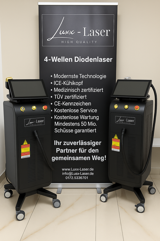 4 Wellen Diodenlaser mit Kühlkopf - TüV Deutschland zertifiziert! Kontaktiere uns jetzt unter 0172 58 30 781!